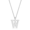 Elaina White Gold Rhodium Stainless Steel W Initial Necklace