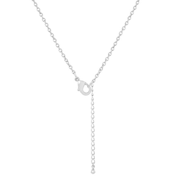 Claudia 2.3ct Aqua CZ White Gold Rhodium Butterfly Drop Necklace