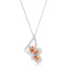 Karen 2.8ct Champagne CZ White Gold Rhoidum Butterfly Drop Necklace