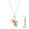 Karen 2.8ct Champagne CZ White Gold Rhoidum Butterfly Drop Necklace