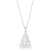 .2 ct CZ Rhodium Christmas Tree Pave Holiday Pendant