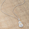 .35 ct CZ Two-Tone Snowman Pave Holiday Pendant