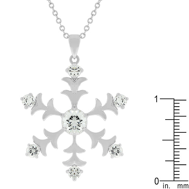 Silvertone Snowflake Pendant