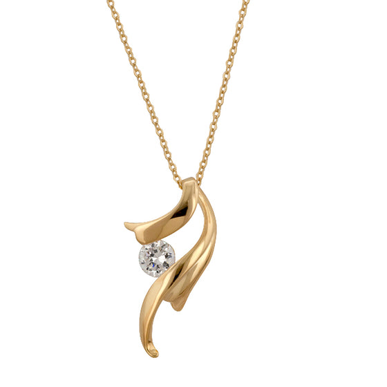 Solitaire Winged Pendant