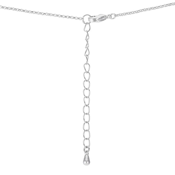 1.4 Ct Rhodium Pendant Necklace with Interlocking Circles and CZ
