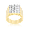 Pave Square Mens Ring