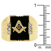 Onyx Masonic Mens Ring