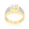 Cubic Zirconia Two-Tone Men's Ring