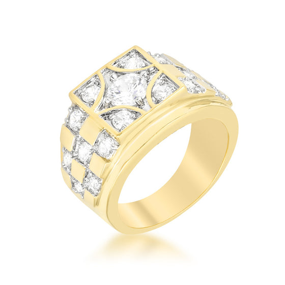 Checkerboard Cubic Zirconia Ring