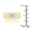 Golden Triplet Cubic Zirconia Ring