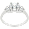 Oval Serenade Triplet Ring in Silvertone Finish