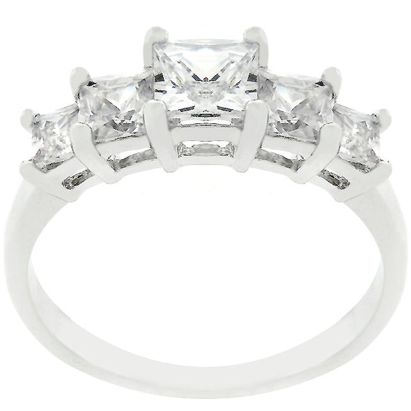 5-Stone Anniversary Ring in Silvertone