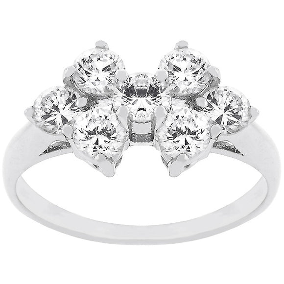 Round Cubic Zirconia Cluster Ring