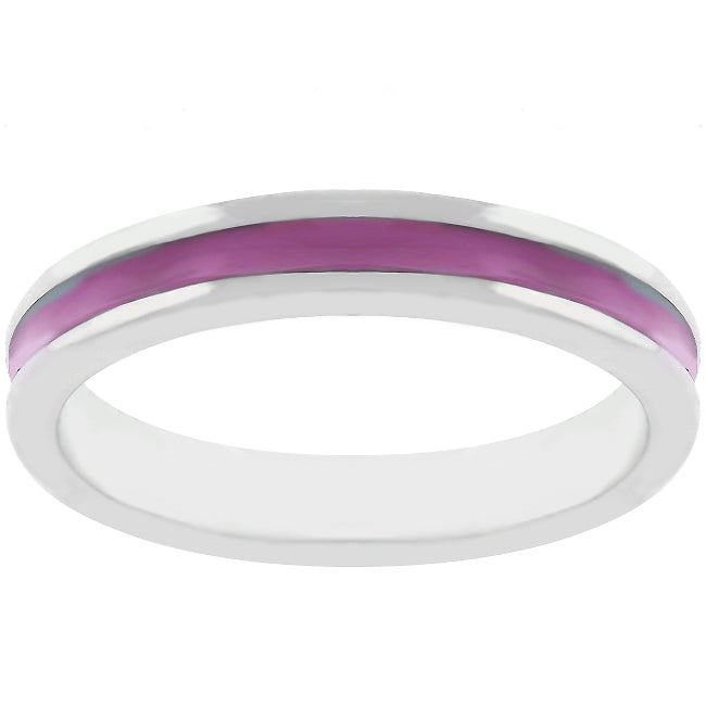 Fuchsia Enamel Eternity Ring