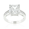 Classic Princess Cut Raised Pave Engagement Ring