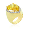 Yellow Pear Cubic Zirconia Cocktail Ring