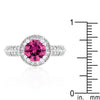 Fuchsia Halo Engagement Ring