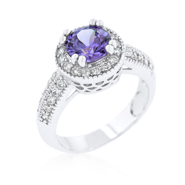 Vintage Inspired Amethyst Flower and Vine Ring | Angara