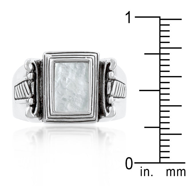White Cats Eye Cocktail Ring