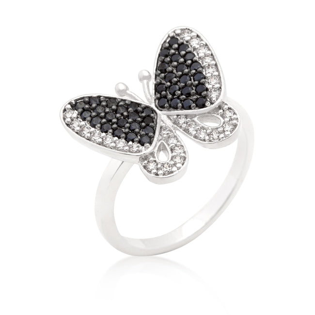 Black and white cubic zirconia ring on sale