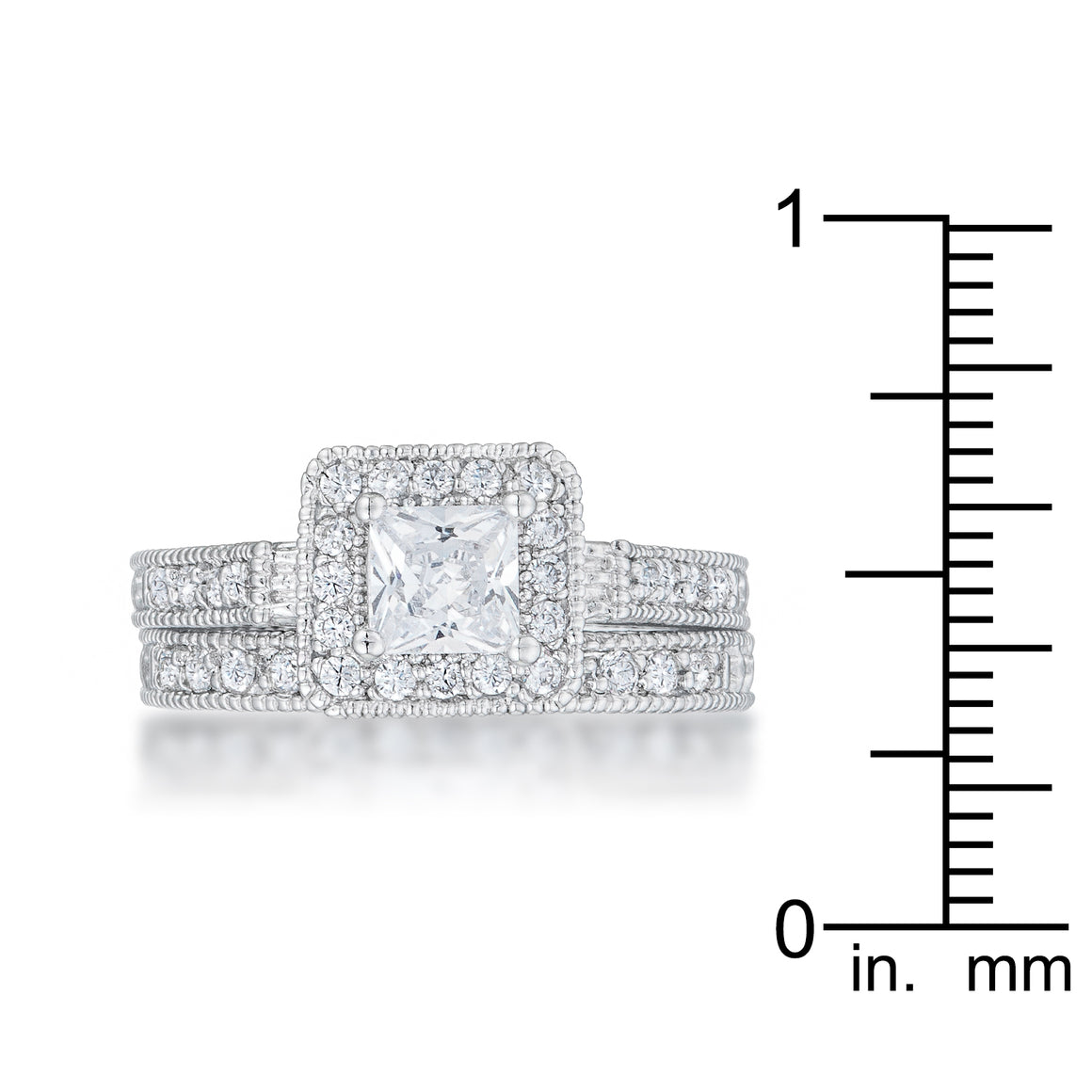 Art Deco Princess Cut Bridal Set - J GOODIN