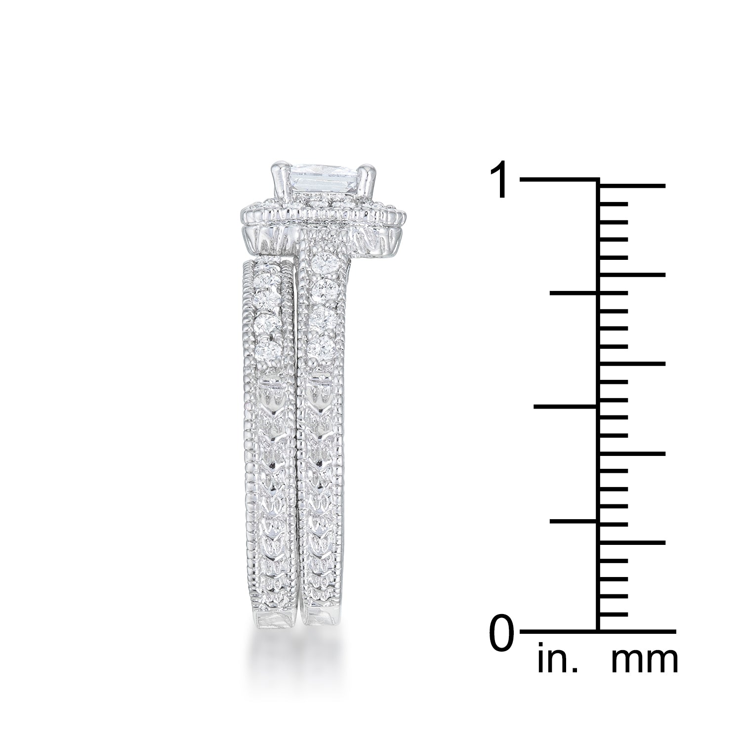 Art Deco Princess Cut Bridal Set - J GOODIN