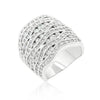 Cubic Zirconia Pave Abstract Ring