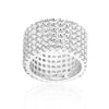 Silvertone Finishd Wide Pave Cubic Zirconia Ring