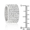 Silvertone Finishd Wide Pave Cubic Zirconia Ring