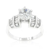 Tapered Baguette Cubic Zirconia Engagement Ring