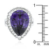 Cubic Zirconia Purple and Clear Cocktail Ring