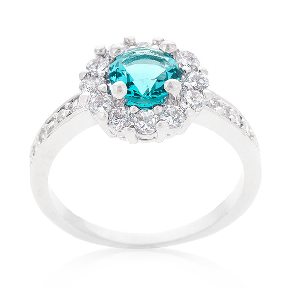 Bella Birthstone Engagement Ring in Blue