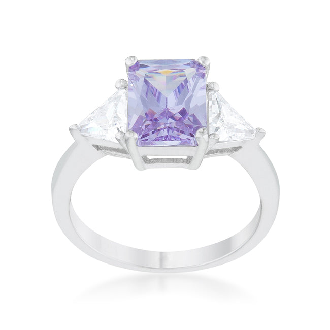 Classic Lavender White Gold Rhodium Engagement Ring - J GOODIN
