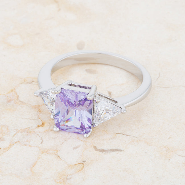 Classic Lavender White Gold Rhodium Engagement Ring - J GOODIN