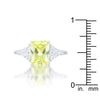 Classic Peridot Rhodium Engagement Ring