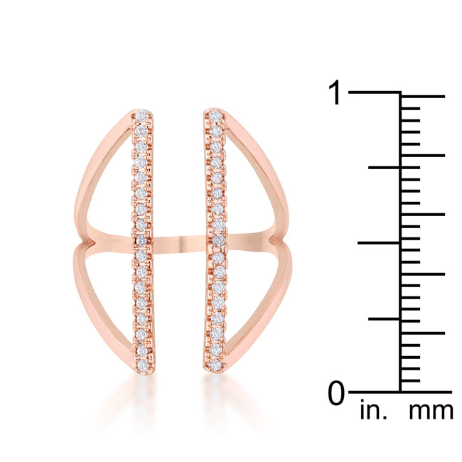 Jena 0.2ct CZ Rose Gold Delicate Parallel Ring - J GOODIN