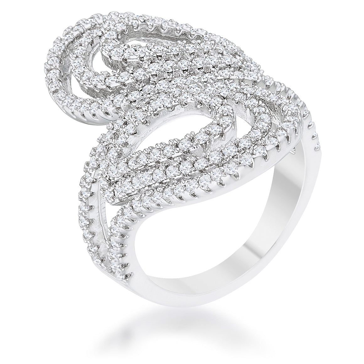 Pave circle ring sale